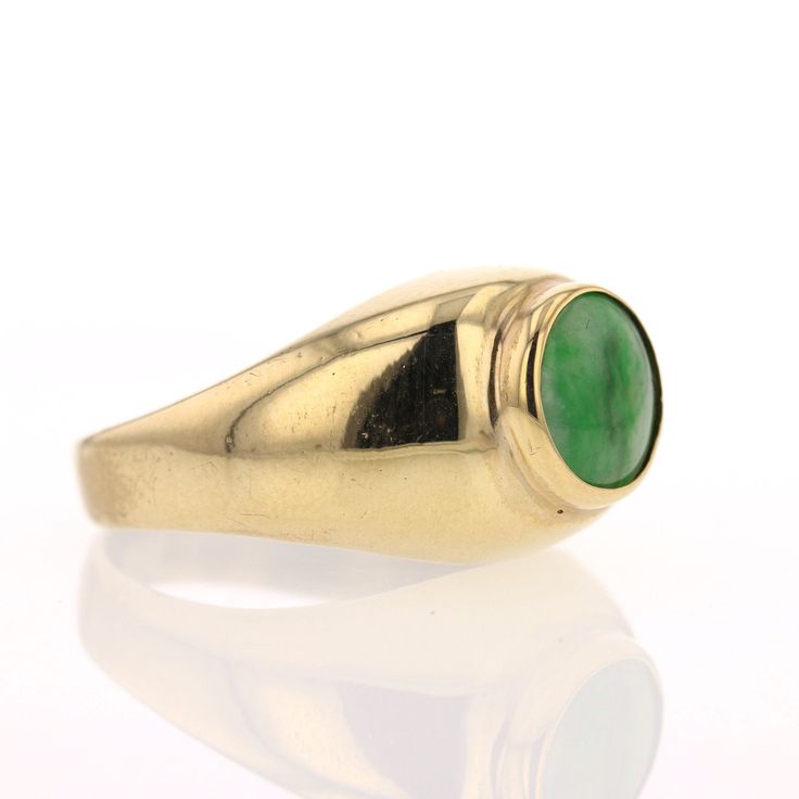 Specifications: Metal: 10K Yellow Gold Main Stone: Natural Apple Green Jadeite Jade Main Stone Weight: 2CT 8mm Main Stone Shape: Round Side Stones: Weight: 6.16g Size: 6.5 Please indicate your ring size at checkout. Complementarity sizing for rings purchased on our website. Modern Green Round Dome Ring, Classic Green Opal Ring In 14k Gold, Green Dome Ring For Formal Occasions, Green Opal Round Ring, Green Opal Ring For Formal Occasions, Classic Green Opal Ring For Formal Occasions, Polished Finish Green Emerald Ring, Formal Green 14k Gold Dome Ring, Classic Green Opal Round Ring