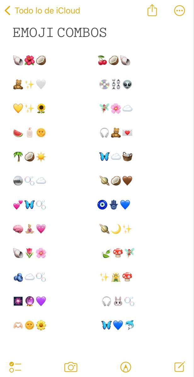 the emoji combos app is shown in yellow and white, with different emoj