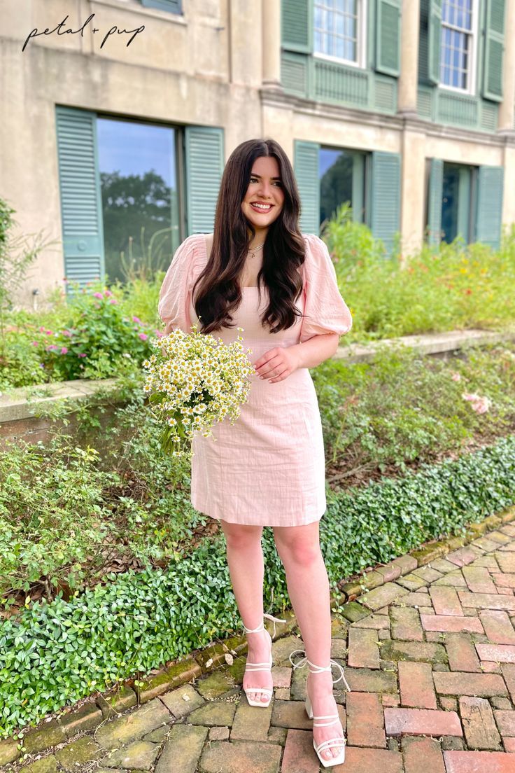 Pink mini dress, puff sleeve dress, cute mini dress, cute brunch outfit, Sunday brunch outfit, pink dress Sunday Brunch Outfit, Casual Brunch Outfit, Pink Wardrobe, Summer Brunch Outfit, Brunch Outfits, Elegant Mini Dress, Dress With Puff Sleeves, Beautiful Summer Dresses, Pink Mini Dress