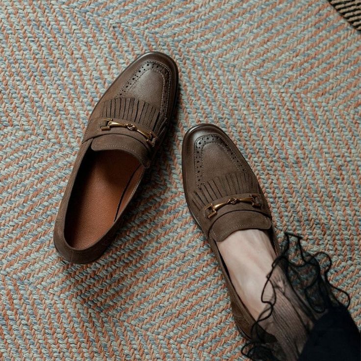 These loafers are designed in a timeless, minimal silhouette, so you'll be sure to wear them often. Made from soft leather, soft bottom that ensure all-day comfort. Wear yours with tailoring and denim alike. Color: Coffee/BlackMaterial: Cow LeatherLining: PigskinInsole: Sheepskin（Unmovable）Sole: RubberHeels: 2 cm/0.79"Weight:Fit: Medium to Wide, Runs Normal.Origin: Made in China Production Time: About 5-7 days (Any exceptional case will email you, Please pay attention to your email left) Shippin Classic Clothing, Coffee Black, Color Coffee, Tassel Loafers, Only Shoes, Comfort Wear, Leather Texture, Pig Skin, Leather Tassel