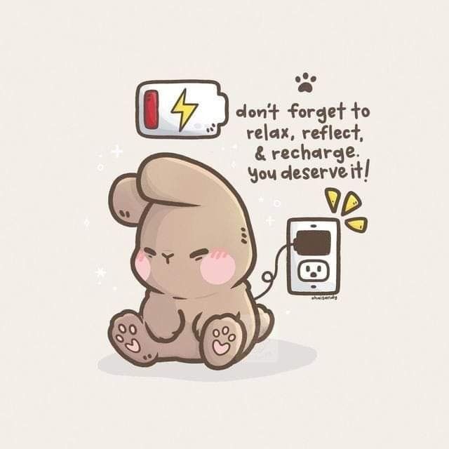 a brown teddy bear sitting next to an alarm clock on a white background with text that reads don't forget to relax, reflect and recharge