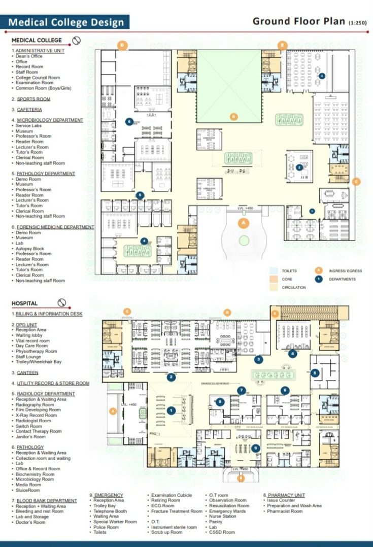 the floor plan for an office building with several different areas and their corresponding features are shown