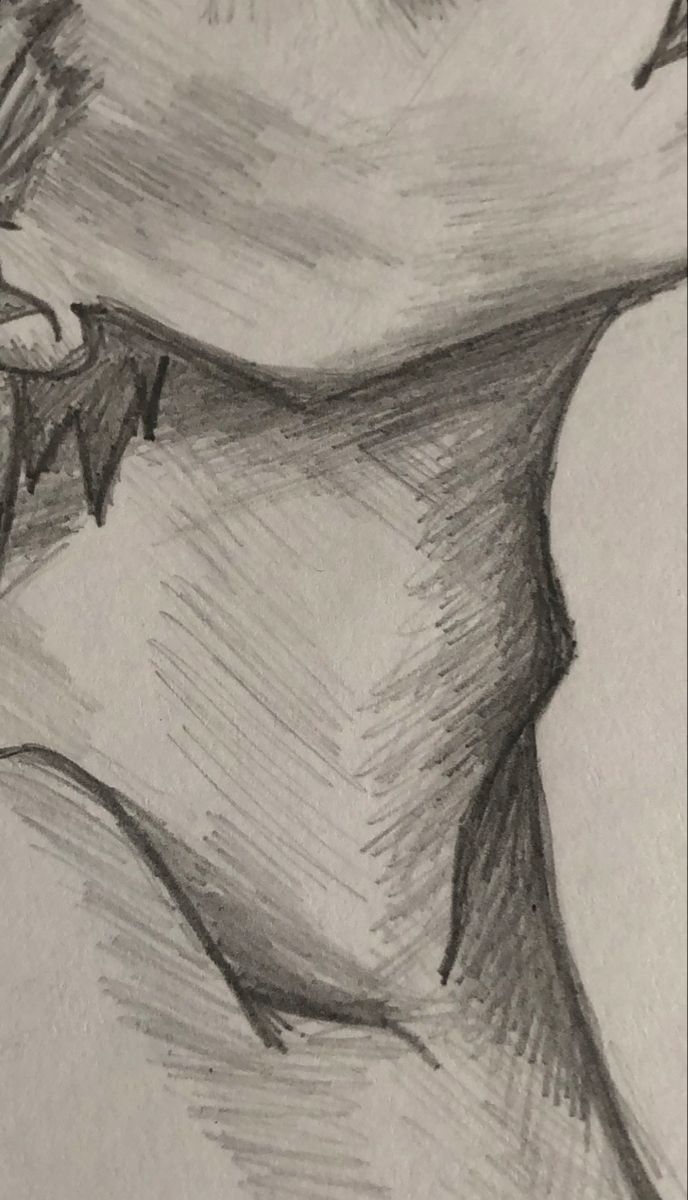 a pencil drawing of a woman's head with her eyes closed and hands on her hips