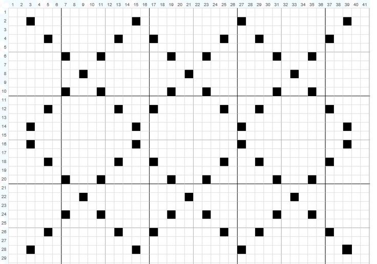 an image of a cross stitch pattern with squares in the middle and numbers on each side