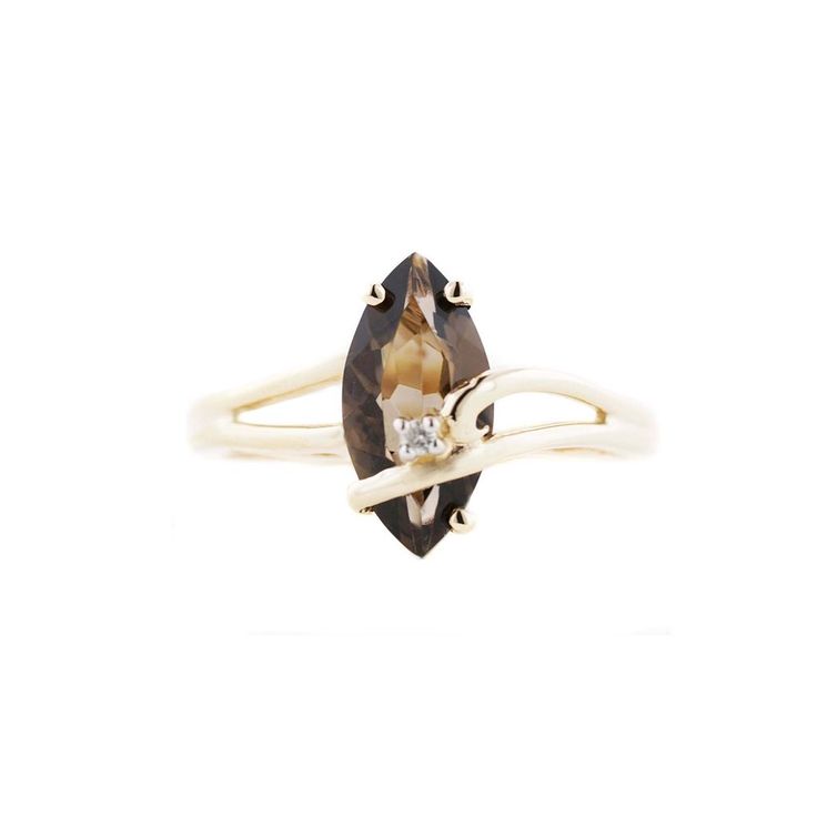 Smoky Quartz and Diamond - 14K Yellow Gold Effy Rings, Smoky Quartz Ring, Smokey Topaz, Chevron Ring, Gold Rings Jewelry, Champagne Diamond, Rings Jewelry, Quartz Ring, Smokey Quartz