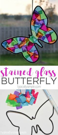 stained glass butterfly craft for kids to make