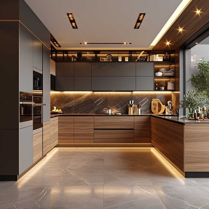 Kitchen Cabinets U Shape, Kitchen U Shape Modern, U Shape Kitchen Design Modern, Kitchen L Shape Design, L Shape Kitchen Interior Design Modern, L Shape Kitchen Cabinet, L Shaped Modern Kitchen, Contemporary Kitchen Design Luxury, U Shaped Kitchen Interior