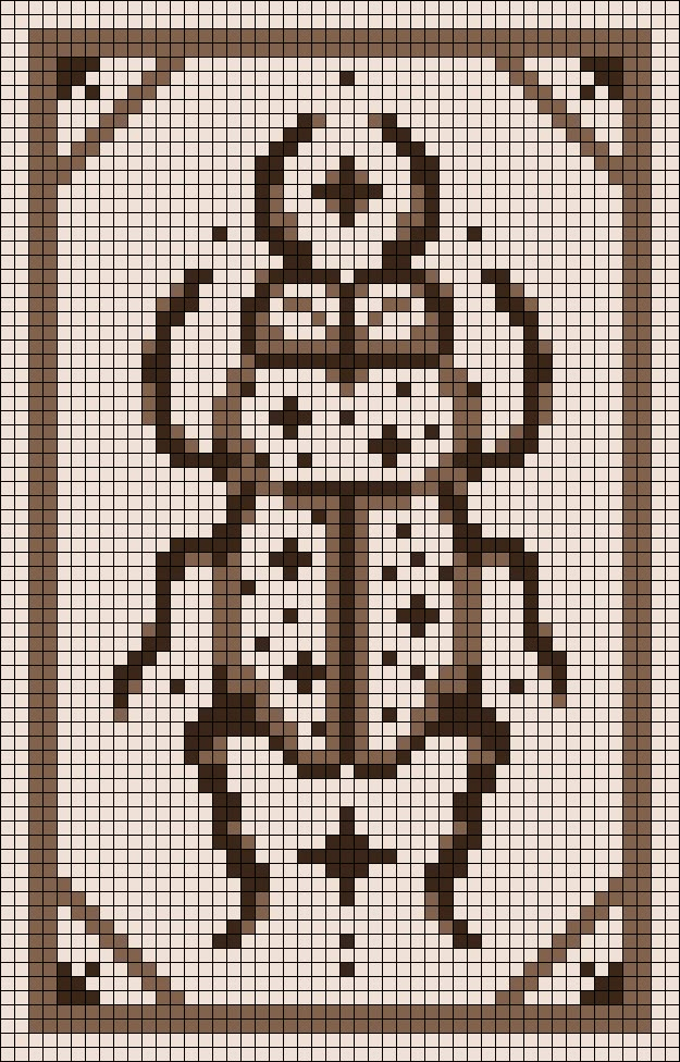 a cross stitch pattern with an image of a beetle