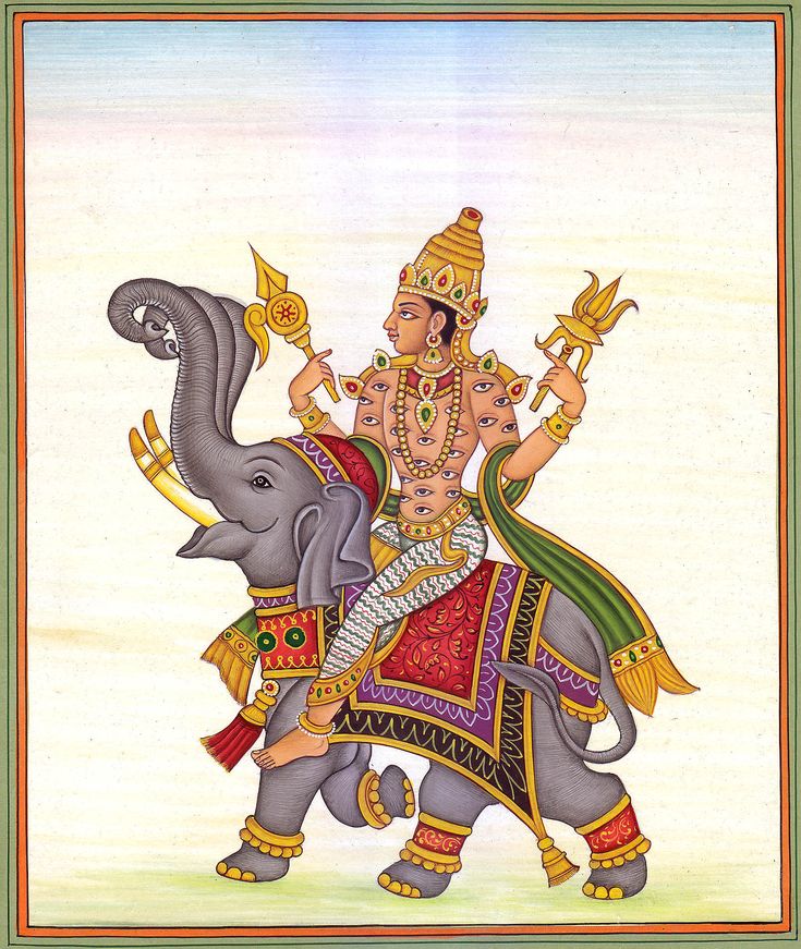 Indra the God of Weather and War Indra Dev Art, Indra Hindu God, Lord Indra God, Indra God, Indra Dev, Lord Indra, Krishna Image, Tanjore Painting, Hindu Mythology