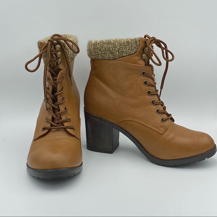 Brown Ankle Boots Never Worn Size 8 Spring Ankle-high Lace-up Boots With Padded Ankle, Spring Lace-up Ankle-high Boots With Padded Ankle, Casual Heeled Boots With Medium Width For Winter, Casual Wide Calf Lace-up Heeled Boots, Casual Wide Calf High Ankle Lace-up Boots, Casual Heeled Boots With Reinforced Heel For Winter, Winter Ankle Strap Heeled Boots With Reinforced Heel, Winter Boots With Padded Ankle, Casual Synthetic Ankle Boots