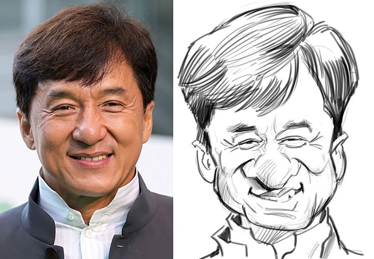 Workshop Warmups: Jackie Chan! Characatures People, Tom Richmond Caricatures, Celebrity Caricatures Sketch, Anime Caricature, Tom Richmond, Caricature Examples, Caricature Tutorial, رسم كاريكاتير, Caricature Sketch