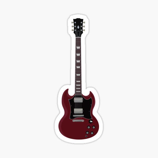 an electric guitar sticker on a white background