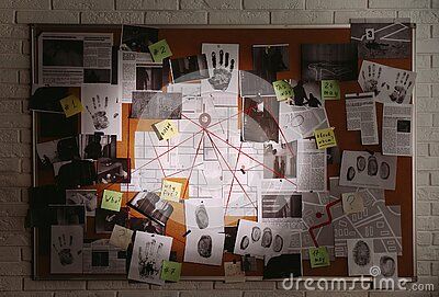 a bulletin board covered in lots of papers and magnets on a brick wall,