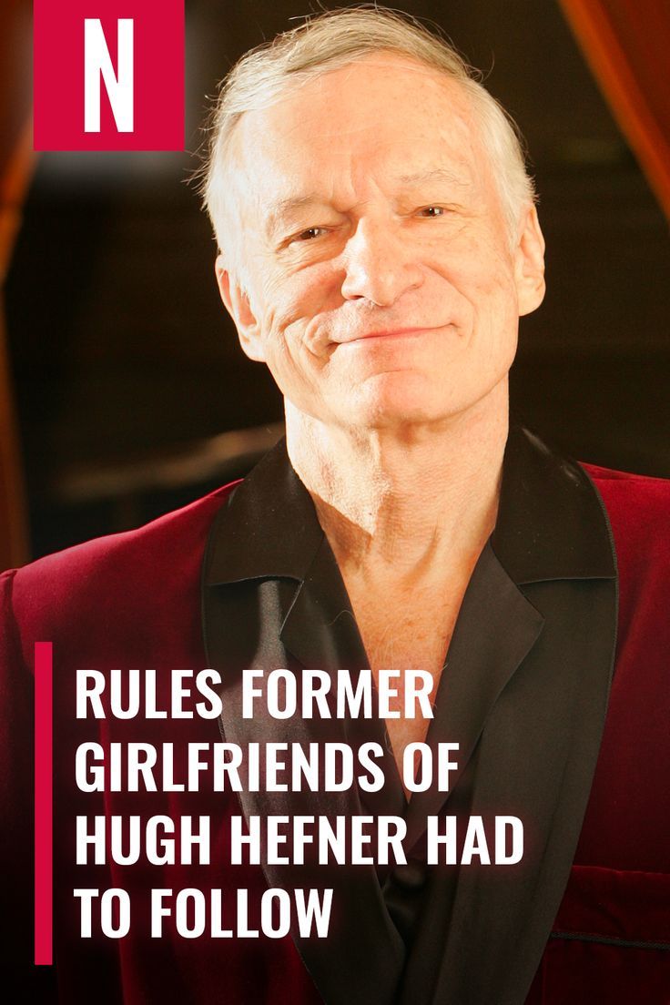 a man in a red jacket with the words rules for former girlfriends of hugh heffer had to follow