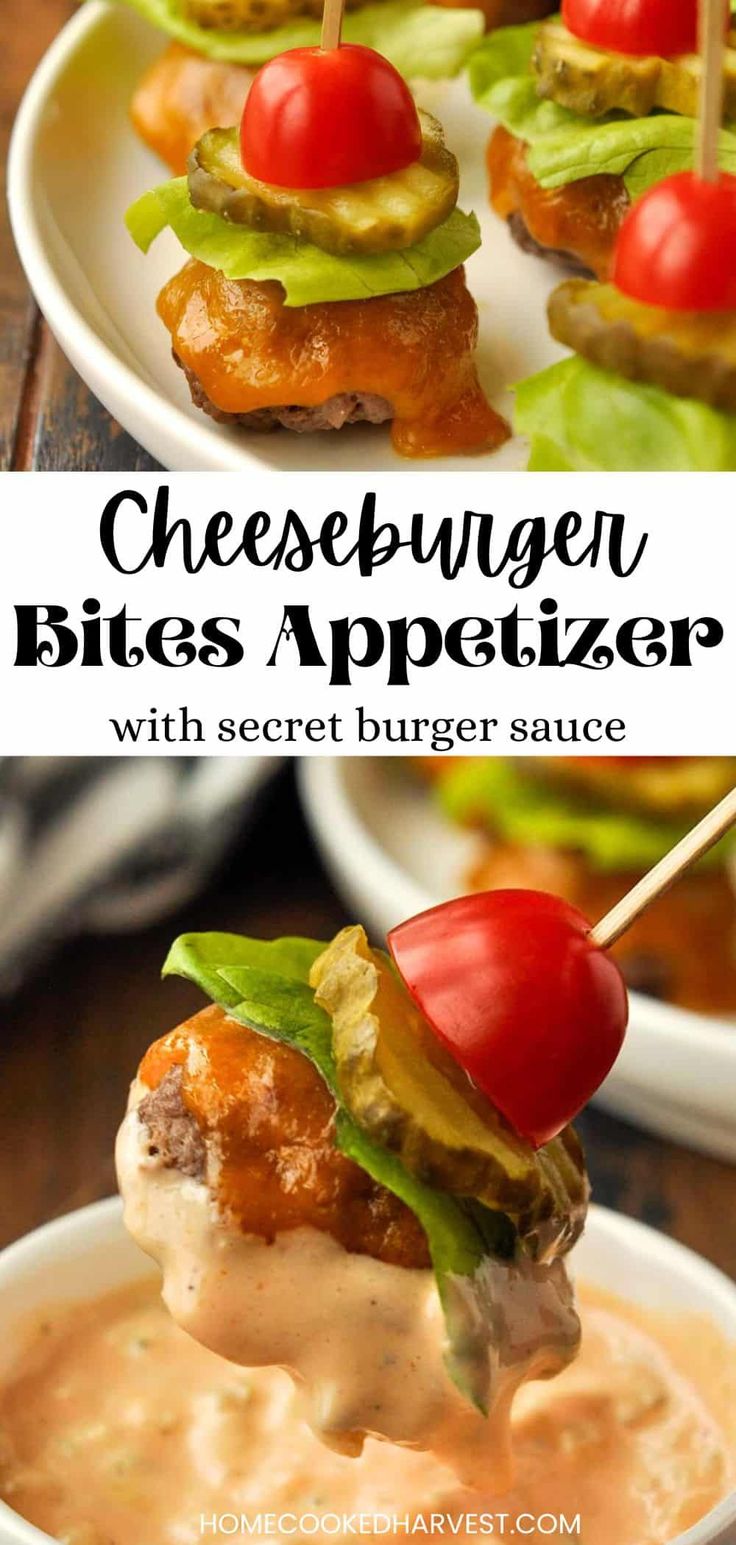 cheeseburger bites appetizer with secret burger sauce is an easy appetizer recipe