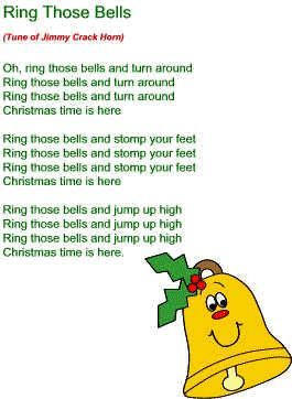 a christmas poem with a bell on it's side and the words ring those bells