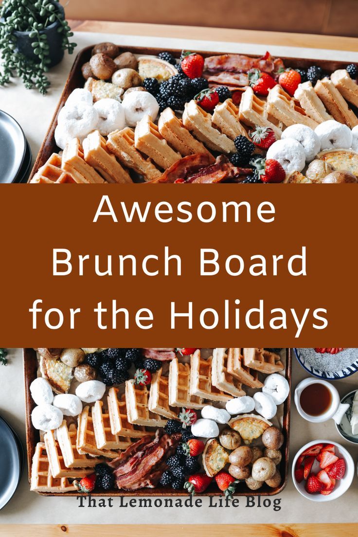 the brunch board for the holidays is ready to be eaten and put on display