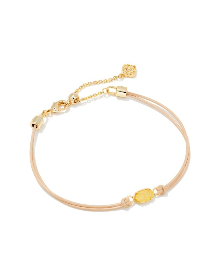 Give back in style with the Emilie Gold Corded Bracelet in Light Yellow Drusy. A delicate and dainty addition to your wrist stack, this meaningful bracelet will easily become a part of your everyday layered look. Adjustable Chain Bracelets For Layering, Delicate Adjustable Bracelets With Extender, Delicate Adjustable Bracelet, Dainty Adjustable Bracelets For Layering, Everyday Adjustable Double Strand Bracelets, Adjustable Double Strand Dainty Bracelet, Dainty Adjustable Double Strand Beaded Bracelet, Wrist Stack, Kendra Scott Bracelet