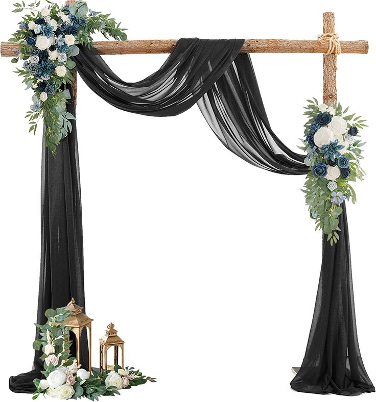 an arch decorated with flowers and greenery for a wedding ceremony or special occasion, isolated against a white background