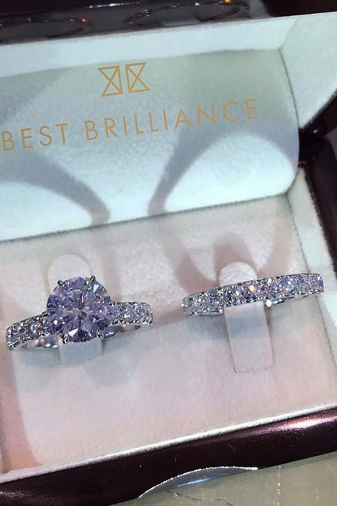 two engagement rings sitting in a box with the words best bridalancee on it