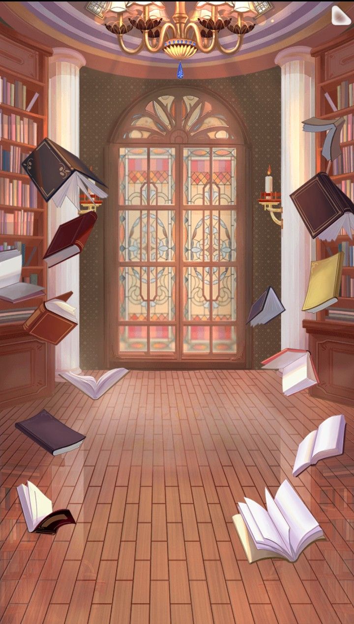 an image of a room with books falling from the ceiling and open bookcases