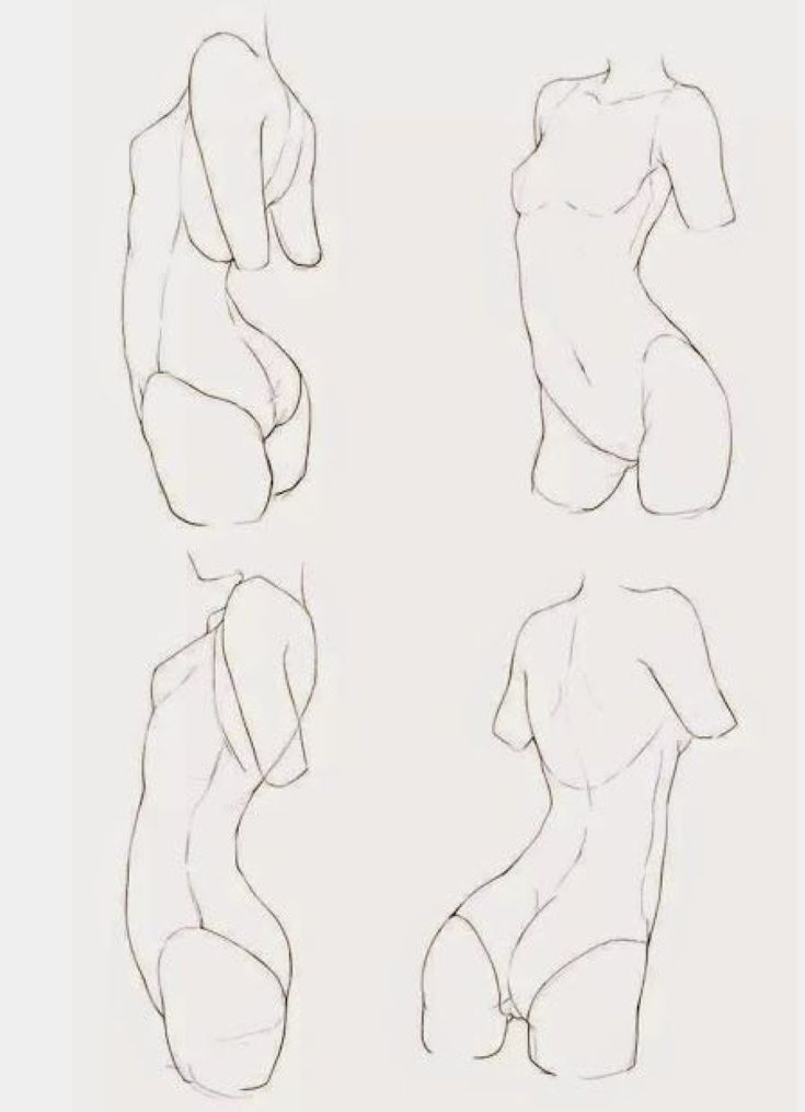 four different positions of the body to draw