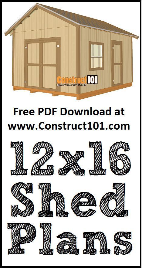 an image of a shed plan with the numbers and measurements for each building, including 12x16 shed plans