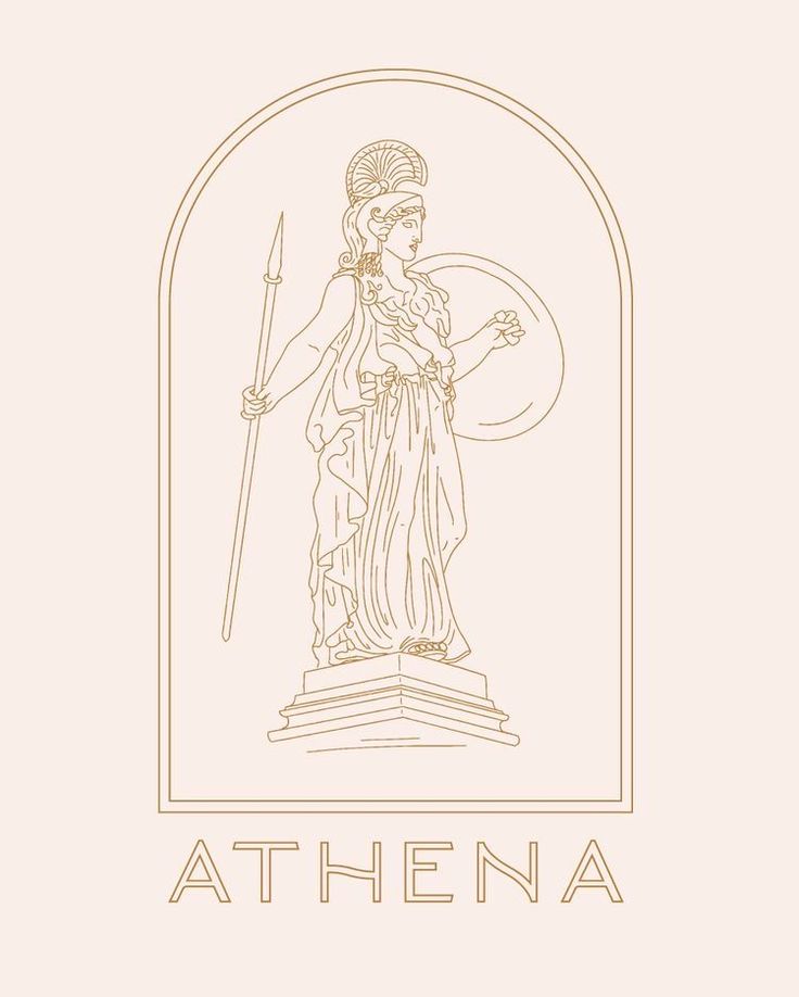 Greek Goddess Warrior, Mythology Tattoos Greek, Tattoos Greek Mythology, Warrior Logo Design, Antique Logo Design, Tattoo Greek Mythology, Fit Branding, Hunting Family, Athena Tattoo