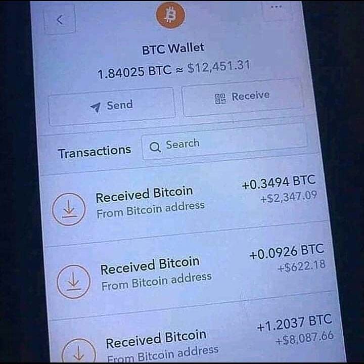 the bitcoin wallet app on an iphone