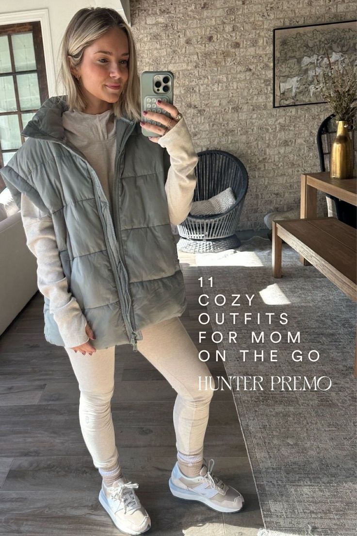 Cozy, easy outfits for mom on the go! I've rounded up some seriously cute looks that are perfect for all you busy moms out there. Whether you have to run errands or stay at home, these stylish matching sets and jumpsuits are a total game-changer. And let's not forget the finishing touch - trendy trucker hats from Premonition Goods that will take your casual look to the next level. So, dive into this blog post and tell me which is your fave mom outfit! Hunter Premo. Mom Outfits: Fall & Winter Mum Casual Winter Outfits, Playdate Outfit For Mom Winter, Mom Volunteer Outfit, Mom Errands Outfit, Women Sweatpants Outfits Winter, Weekend Sports Mom Outfits Summer, Simple Outfits For Moms, Casual Mom Fall Outfits 2024, Weekend Mom Outfit Winter