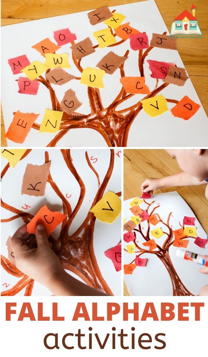 the fall alphabet activities for kids to do with paper