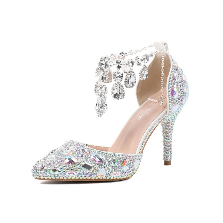 Category:Wedding Shoes,Pumps; Upper Materials:PU; Embellishment:Tassel; Heel Type:Stiletto; Gender:Women's; Toe Shape:Pointed Toe; Type:Bridal Shoes; Style:Elegant; Heel Height(inch):3-4; Outsole Materials:Rubber; Closure Type:Buckle; Listing Date:10/17/2022; Production mode:Self-produce; 2024 Trends:Glitter Crystal Sequined Jeweled; Foot Length:; Foot Width:; Size chart date source:Provided by Supplier.; US Size:null; UK Size:14.5; EU Size:50 Wedding Heels Bridesmaid, Wedding Shoes Pumps, Gold Wedding Shoes, Heels Wedding, Tassel Shoes, Ankle Jewelry, Ankle Chain, Bling Shoes, Bridesmaid Shoes