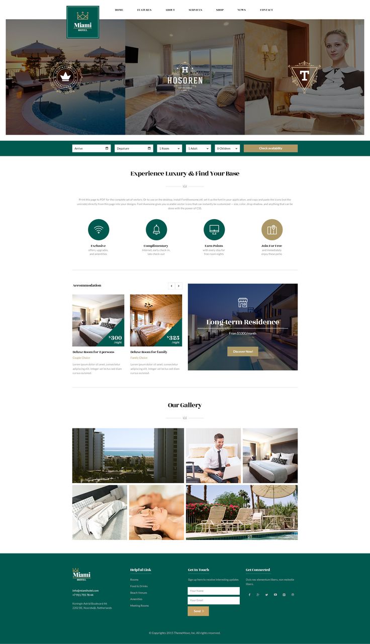 the hotel website is clean and ready to be used for business purposes, such as hotels