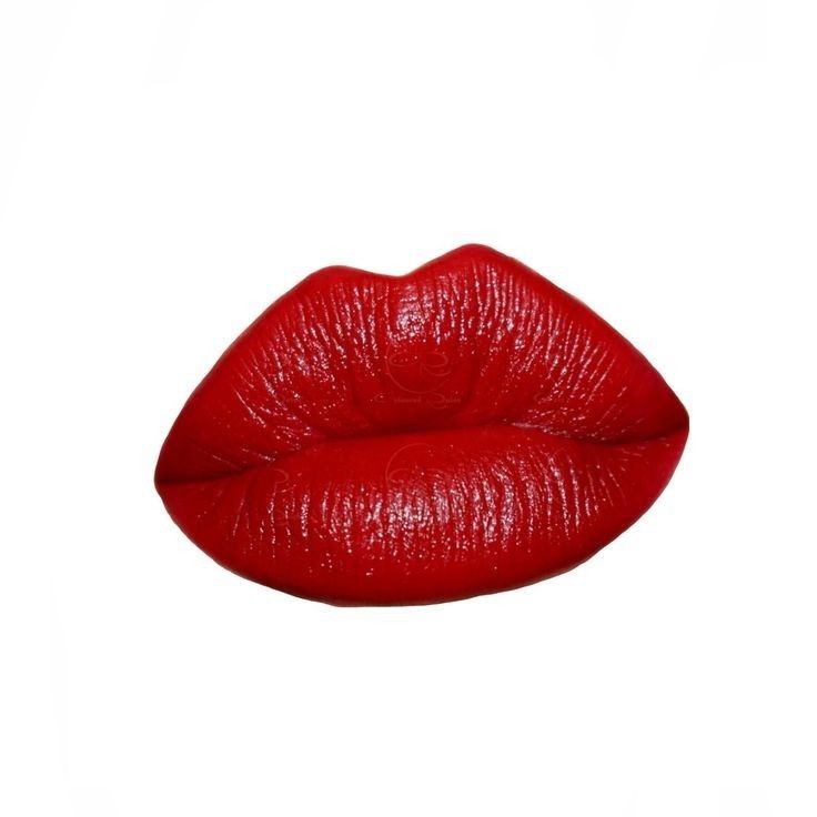 a red lipstick on a white background