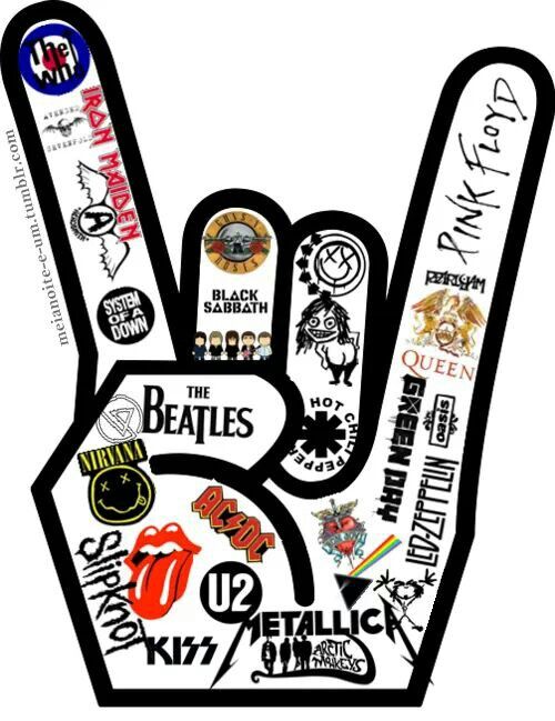 an image of a hand with the beatles on it's palm and other symbols