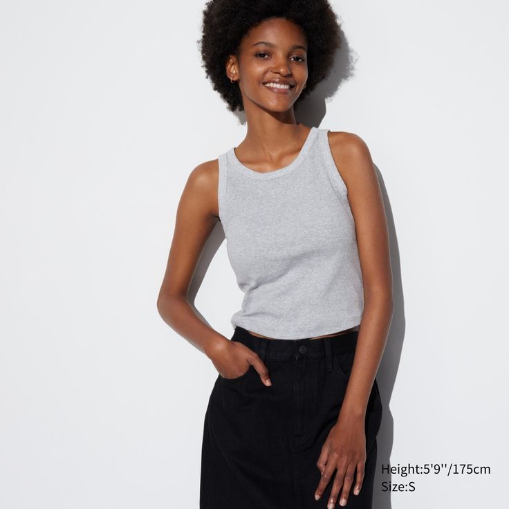 Ribbed Cropped Sleeveless Bra Top | UNIQLO US Uv Protection Clothing, Chino Joggers, Healthy Style, Uniqlo Tops, Tank Top Camisole, Customer Feedback, Styling Ideas, Top Design, Bra Straps