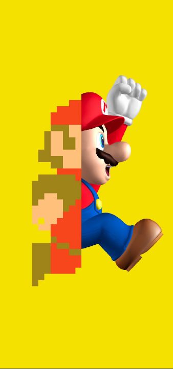 an image of mario running in the air