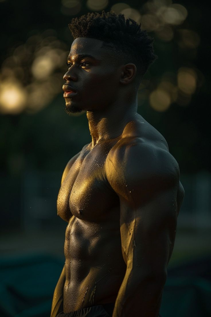 Muscular Male Anatomy, Mens Fitness Photoshoot, Gym Men Motivation, Afro Bun, Black Future, Black Male Models, Male Fitness Models, Men's Muscle, Muscular Men