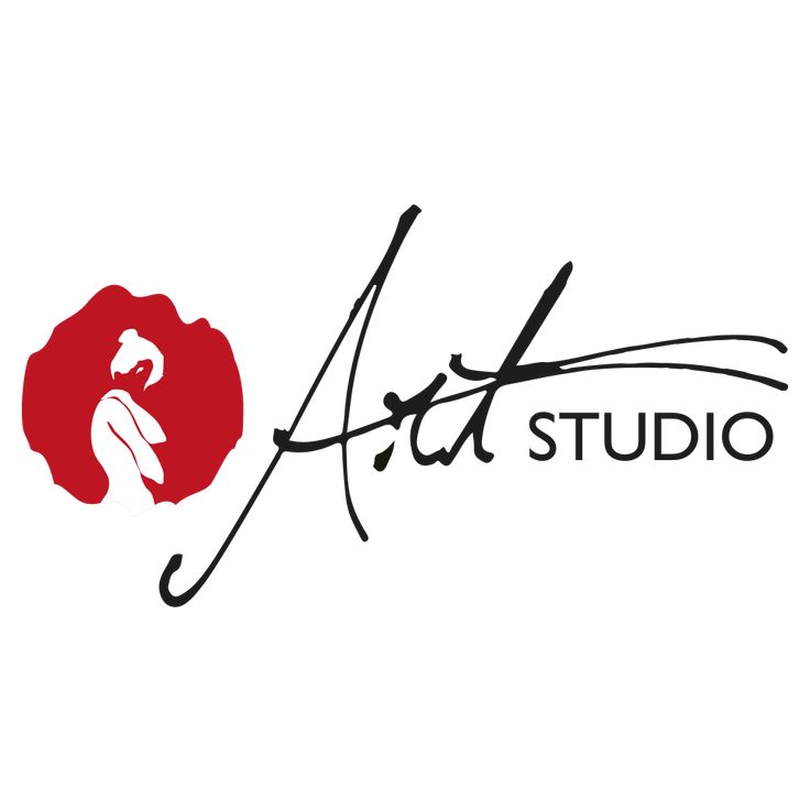 the art studio logo is shown in black and red