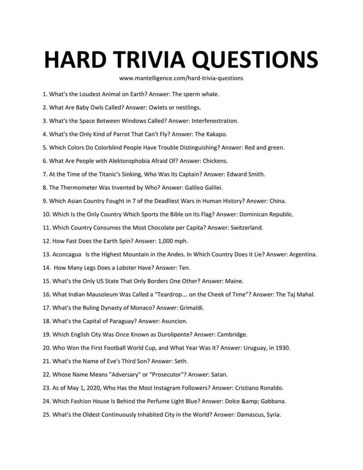 the back cover of hard trivia questions, which is in black and white text