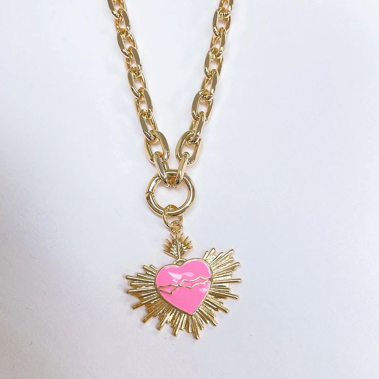 Gold plated heart necklace Fire Heart, Custom Cat, Gift Accessories, New Arrival Dress, Earring Gifts, Ring Necklace, Heart Necklace, Necklaces Bracelets, Gold Plate