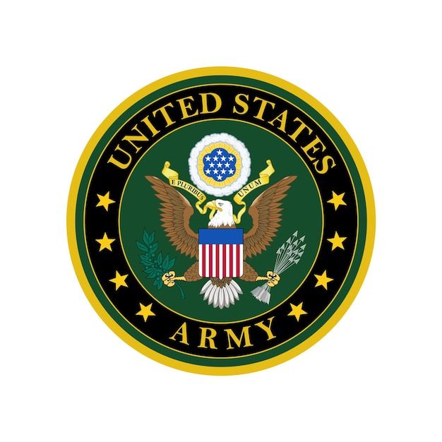 the united states army seal on a black background