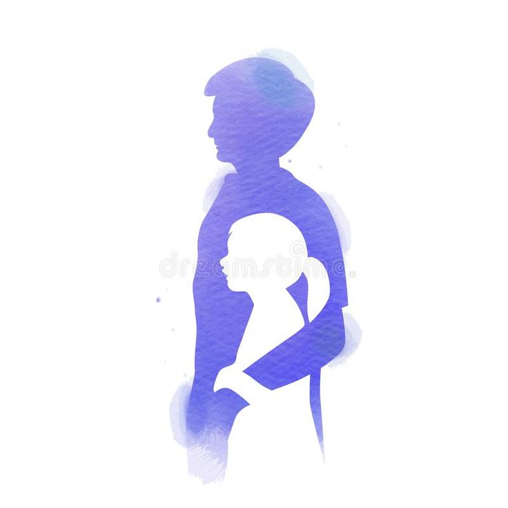 the silhouette of a man holding a baby in his arms royalty illustration on white background