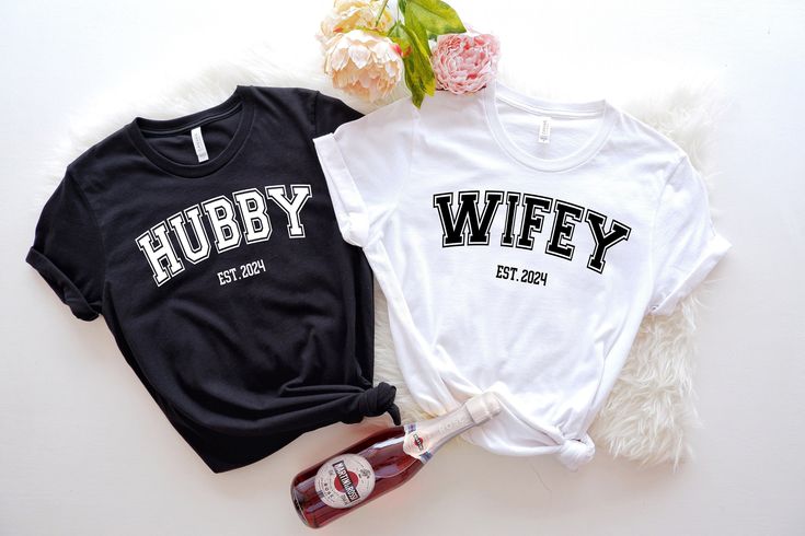 "Wifey and Hubby Shirt, Wedding Party Shirt, Honeymoon Shirt,Wedding Shirt,Wife and Hubs Shirts, Just Married Shirts, Matching Couple Shirt ----- About Us ----- All TeaShirtUS shirts use the highest quality material for ultra-soft and comfortable wear. Most importantly all of our shirts are printed using the most advanced apparel printer to ensure vibrant colors and detailed graphics. ----- How To Order ----- 1-) Please, check and review all the photos. 2-) Choose your t-shirt size and color. *Different styles of shirts may have different shades of same color choice due to different manufacturer brands. *For this reason, we recommend you to match shirts from the same styles if you want precisely matching colors (ex. Unisex, V-necks, Toddler, etc.). 3-) Click add to cart. You can go back to Married Shirt, Wedding Party Shirts, Honeymoon Shirts, Matching Couple Shirts, Wedding Shirts, Matching Couples, Couple Shirts, Just Married, Party Shirts