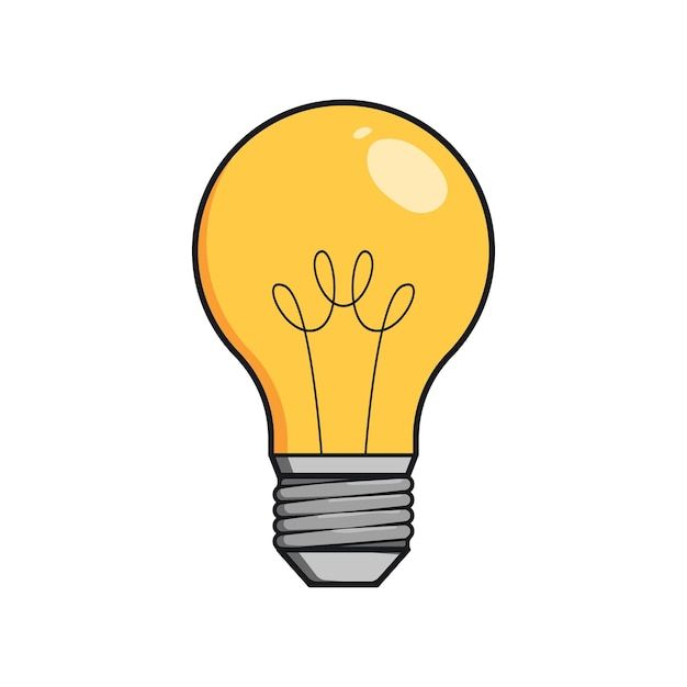 a light bulb that is yellow and has two small bulbs on top of each other