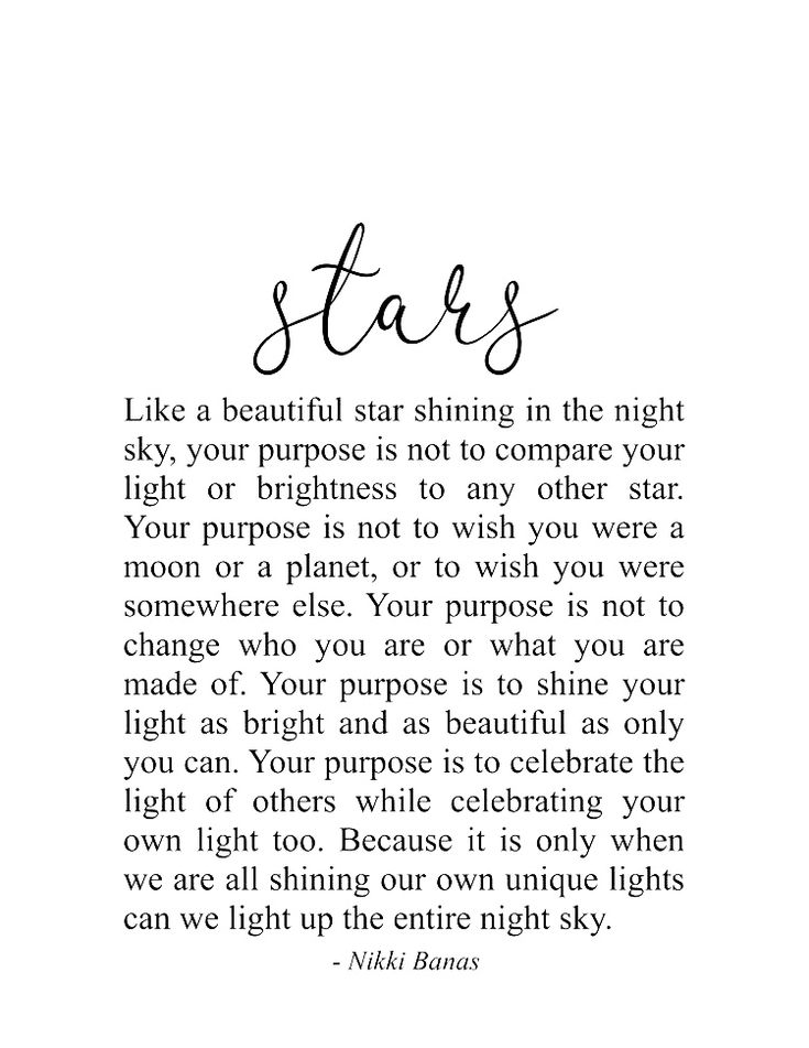 a poem written in cursive writing on white paper with the words stars above it