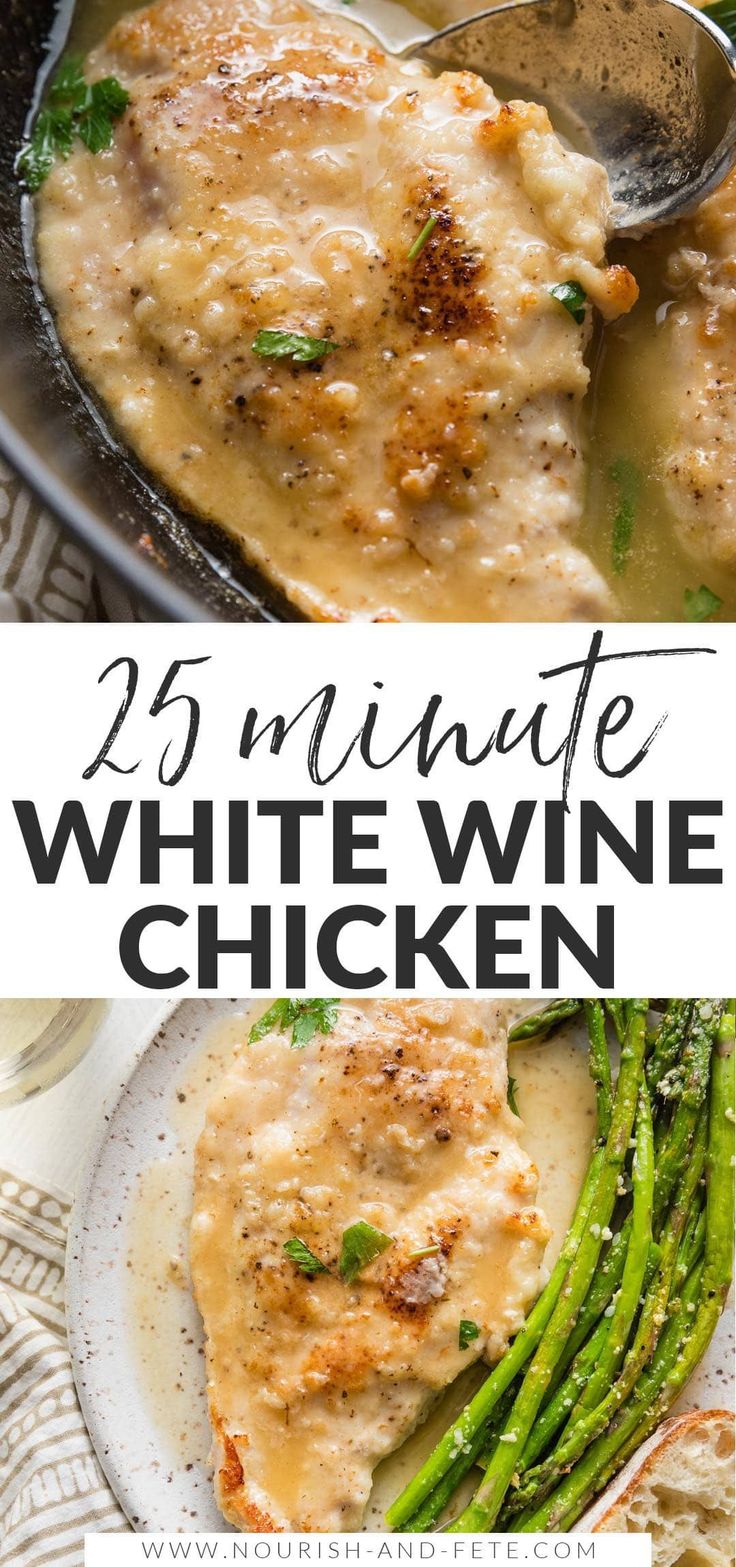 white wine chicken with asparagus and parmesan cheese