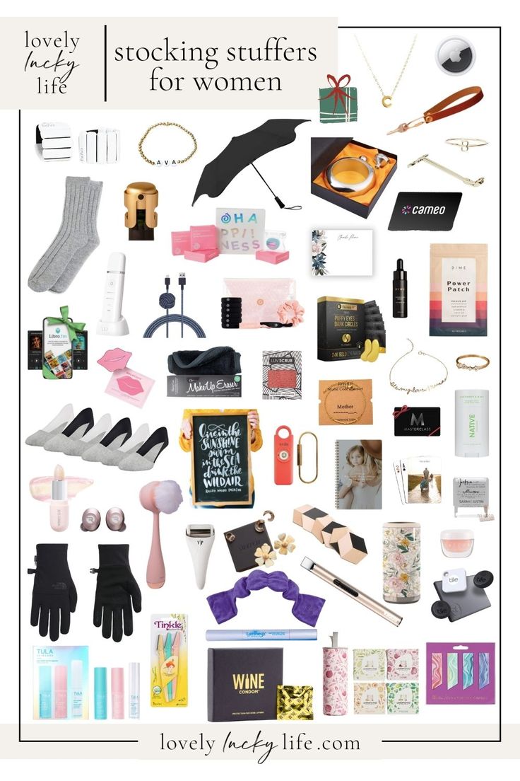 a collage of women's clothing and accessories with the words stocking stuff for women