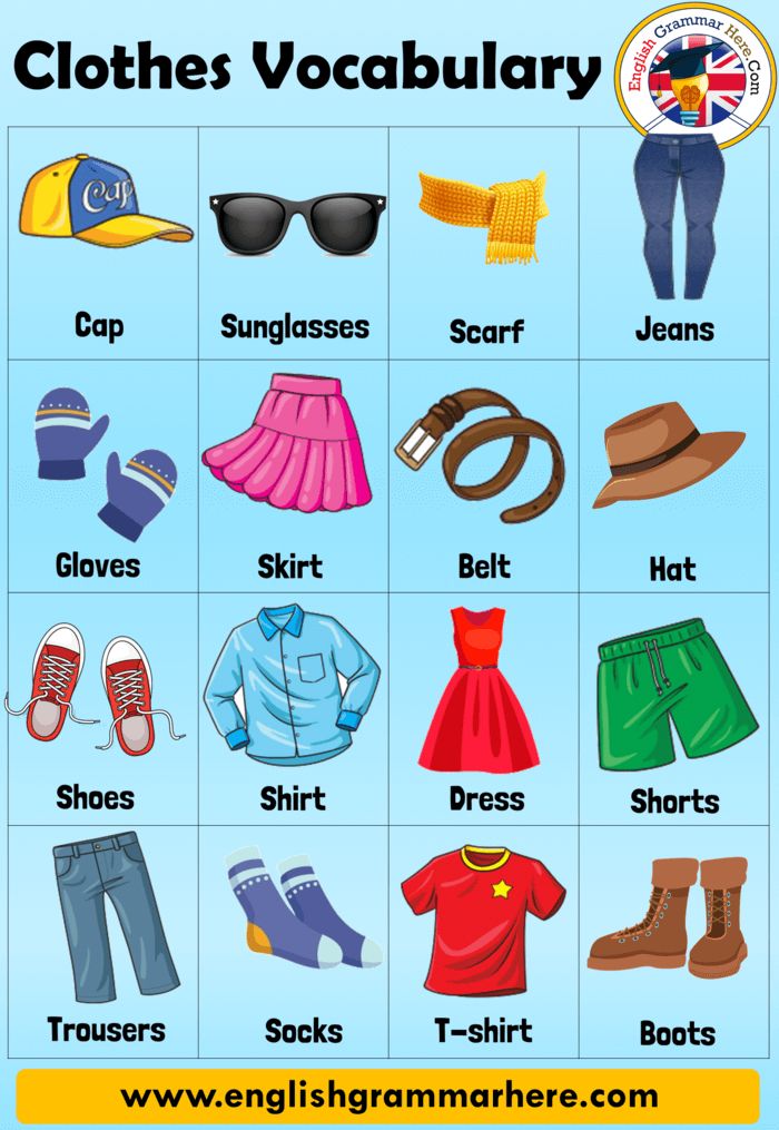 clothes and shoes in english with the words clothing for kids to learn how to wear them