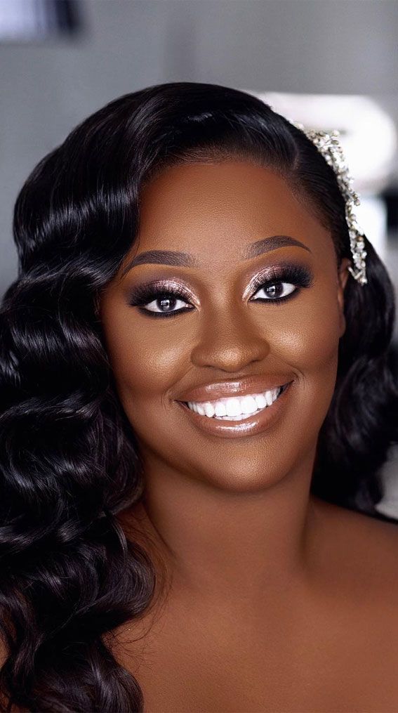 Wedding Makeup For Dark Skin, Makeup For Dark Skin Tones, Nigerian Wedding Makeup, Black Wedding Makeup, Makeup Dark Skin, Makeup For Dark Skin, Black Bridal Makeup, Brides Makeup, Black Brides